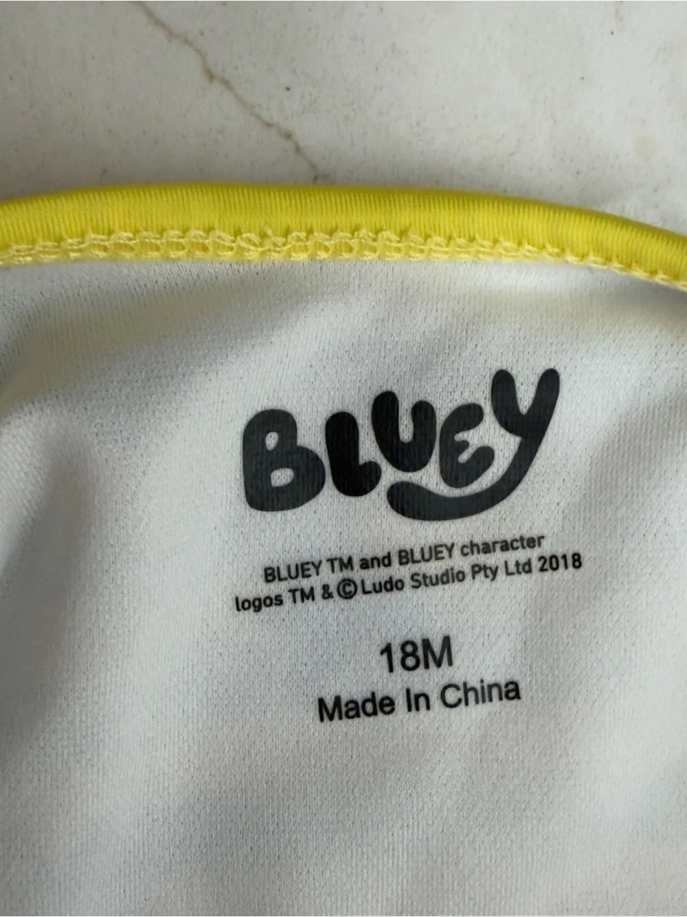 Bluey Yellow & Light Blue Pineapple Tankini Set 18 mo bingo and bluey